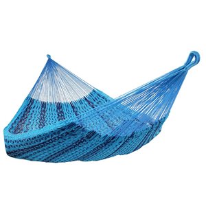 Sunnydaze Decor Blue Woven 2-Person Fabric Hammock