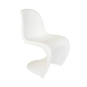 Chaise d'appoint de salle à manger moderne Penton de Plata Import en plastique moulé blanc mat