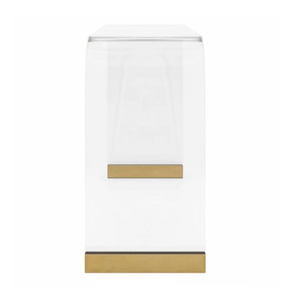 Plata Import Clear Acrylic Modern Rectangular Console Table w/ Gold Accents