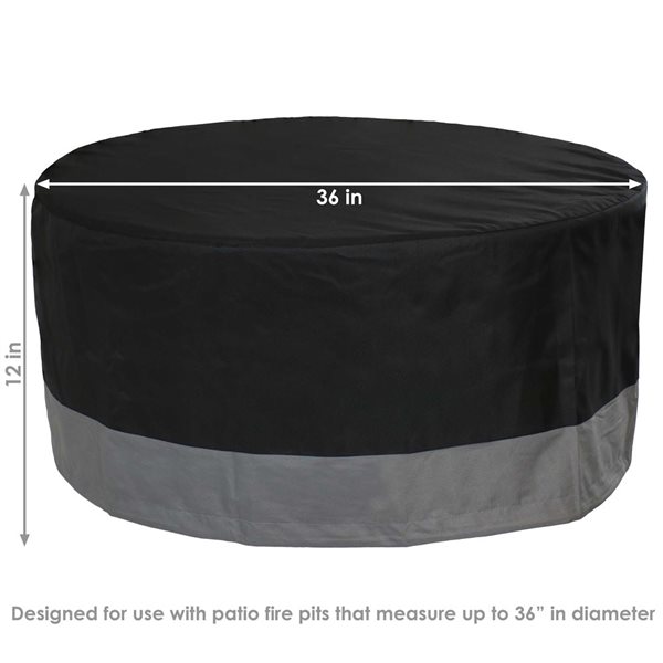 Sunnydaze Decor 36-in W Grey/Black Round Fire Pit Cover