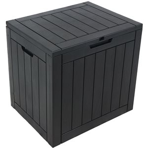 Sunnydaze Decor 17 L x 22-in W Grey Faux Wood Plastic Deck Box