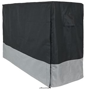 Sunnydaze Decor 45 H x 22 L x 74-in W Black Plastic Firewood Log Rack Cover