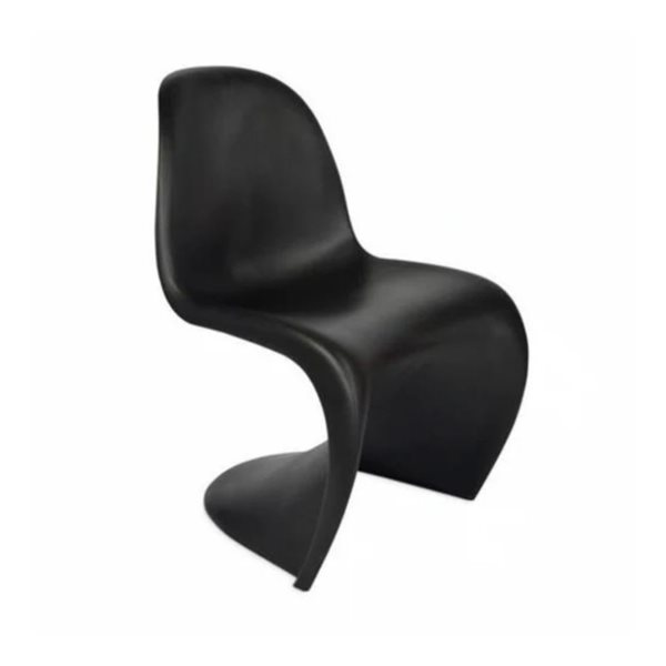 Chaise d'appoint de salle à manger moderne Penton de Plata Import en plastique moulé noir mat