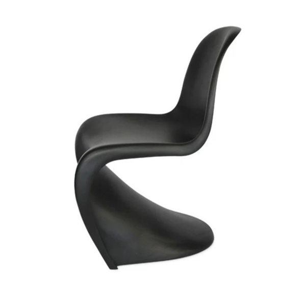 Chaise d'appoint de salle à manger moderne Penton de Plata Import en plastique moulé noir mat