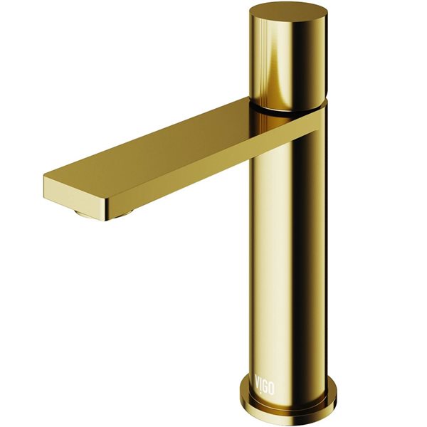 VIGO Halsey 8-in Matte Brushed Gold Single Handle Single Hole Bathroom Faucet