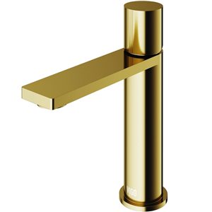 VIGO Halsey 8-in Matte Brushed Gold Single Handle Single Hole Bathroom Faucet