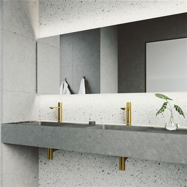 VIGO Halsey 8-in Matte Brushed Gold Single Handle Single Hole Bathroom Faucet