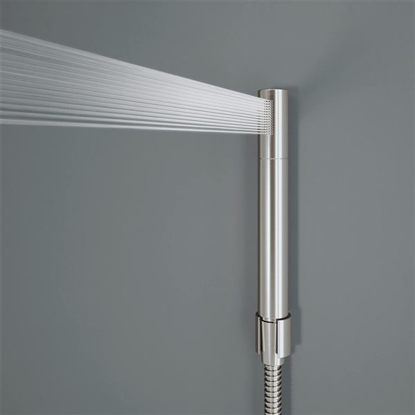 VIGO Orchid&nbsp;39 x&nbsp;4-in W&nbsp;2-Jet High-Pressure Shower Panel System with Square Fixed Rain Shower Head - Stainless Steel