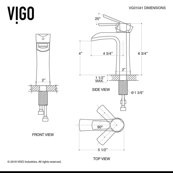 VIGO Paloma&nbsp;7-in H Single Handle One-Hole Bathroom Faucet - Matte Black