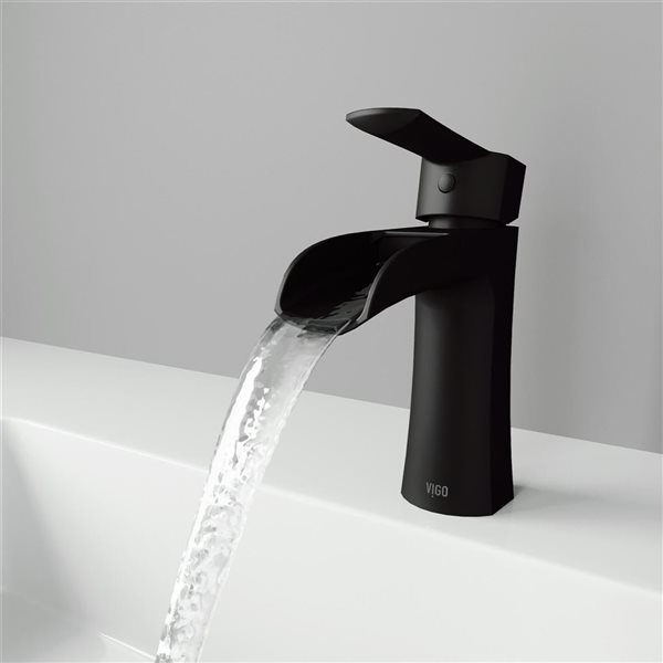 VIGO Paloma&nbsp;7-in H Single Handle One-Hole Bathroom Faucet - Matte Black