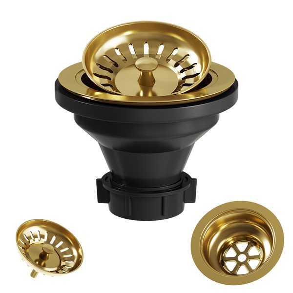 VIGO&nbsp;3.5-in W Kitchen Sink Strainer - Matte Gold