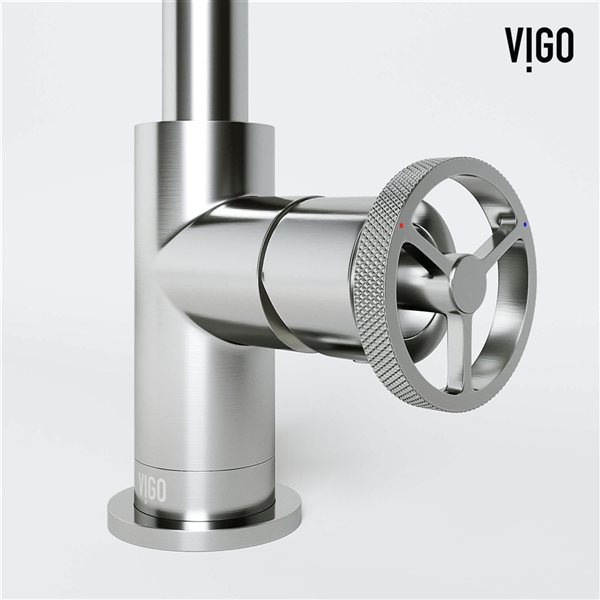 VIGO Cass 9-in Brushed Nickel Single Handle Single Hole Bathroom Faucet