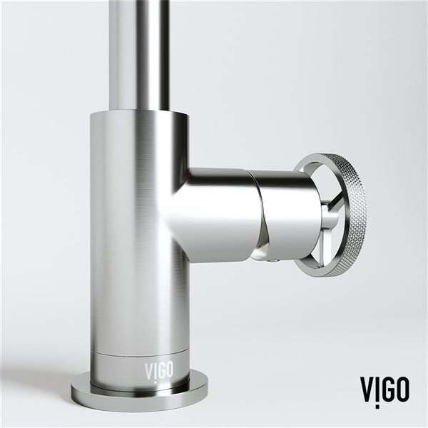 VIGO Cass 9-in Brushed Nickel Single Handle Single Hole Bathroom Faucet