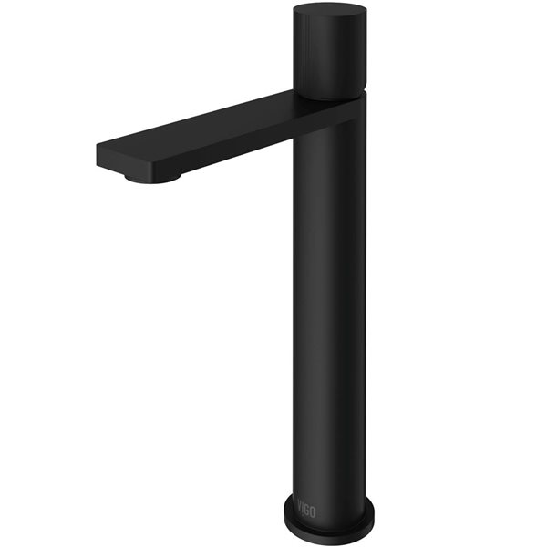 VIGO Gotham 12-in Matte Black Single Handle Single Hole Bathroom Vessel Faucet