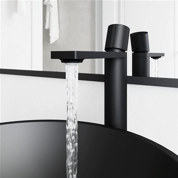 VIGO Gotham 12-in Matte Black Single Handle Single Hole Bathroom Vessel Faucet