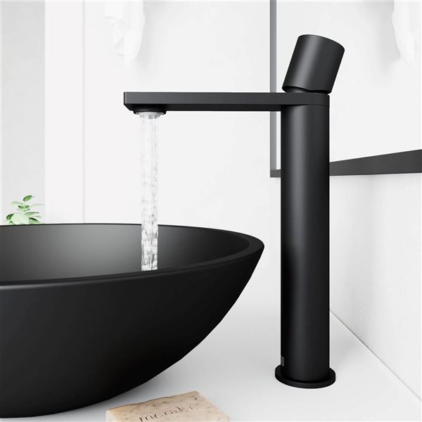 VIGO Gotham 12-in Matte Black Single Handle Single Hole Bathroom Vessel Faucet