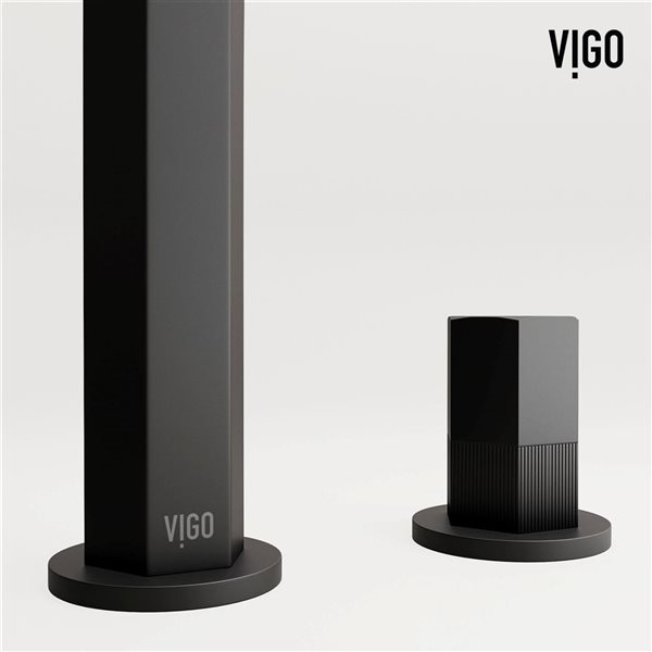 VIGO Hart 9-in Matte Black 2-Handle Bathroom Widespread Faucet