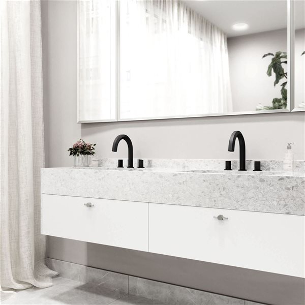 VIGO Hart 9-in Matte Black 2-Handle Bathroom Widespread Faucet