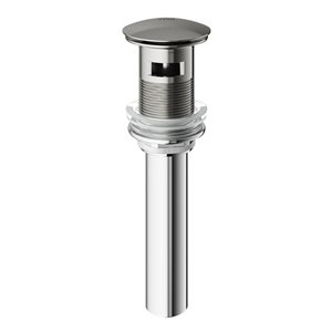 Drain à bouton-poussoir de 1,75 po pour lavabo de salle de bain avec trop-plein fini nickel brossé par VIGO