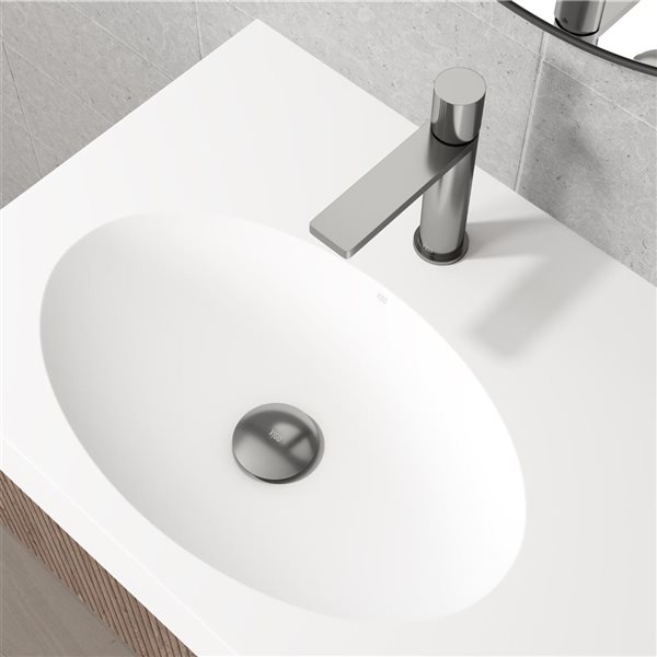 VIGO Brushed Nickel Bathroom Sink Pop-Up Drain With overflow