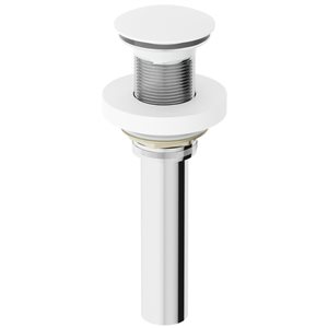 Drain à bouton-poussoir de 1,75 po pour lavabo de salle de bain avec bague de montage en blanc mat par VIGO