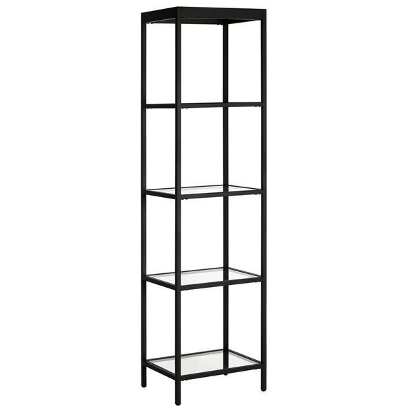 Hailey Home Alexis 18 W x 70-in H Blackened Bronze Metal  5-Shelf Bookcase