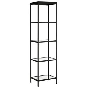 Hailey Home Alexis 18 W x 70-in H Blackened Bronze Metal  5-Shelf Bookcase