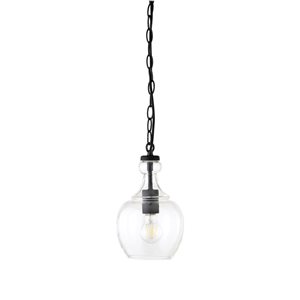 Hailey Home Verona 7-in W Black Pendant Ceiling Light w/ Clear Glass Shade