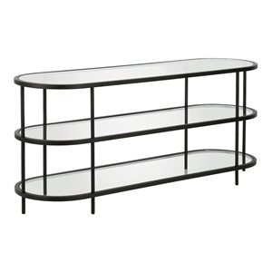 Hailey Home Leif Black Oval TV Stand for TVs up to 60-in