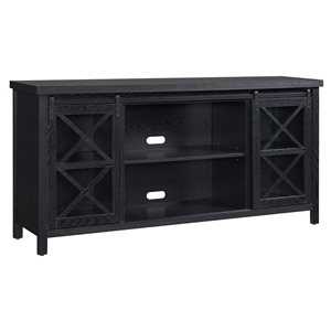 Hailey Home Clementine Black Grain TV Stand for TVs up to 75-in