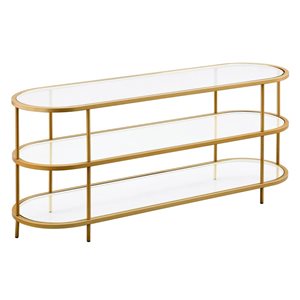 Hailey Home Leif Brass Oval TV Stand for TVs up to 60-in