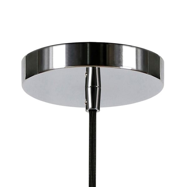 Hailey Home Ambrose 7.6-in W Polished Nickel Pendant Ceiling Light w/ Glass Shade