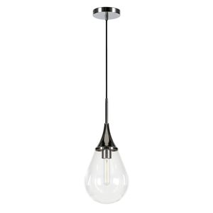 Hailey Home Ambrose 7.6-in W Polished Nickel Pendant Ceiling Light w/ Glass Shade