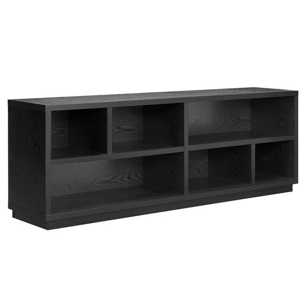 Hailey Home Bowman Black Grain TV Stand for TVs up to 75-in