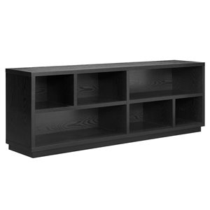 Hailey Home Bowman Black Grain TV Stand for TVs up to 75-in