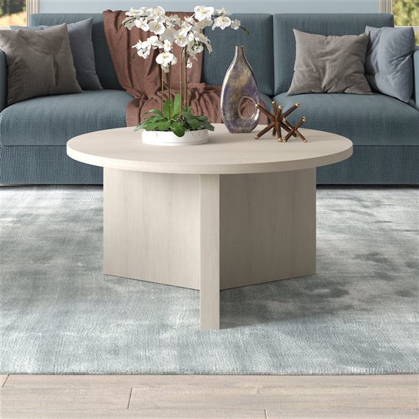 Hailey Home Anders Alder White Round Composite Coffee Table