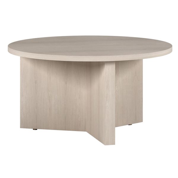 Hailey Home Anders Alder White Round Composite Coffee Table