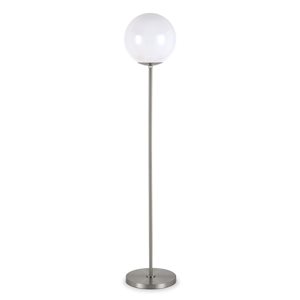 Hailey Home Theia 62-in H Brushed Nickel Globe and Stem Floor Lamp w/ White Plastic Shade