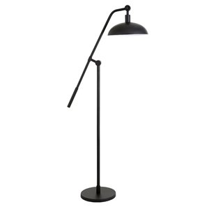 Hailey Home Devon 62-in H Black Boom Arm Floor Lamp w/ Metal Shade