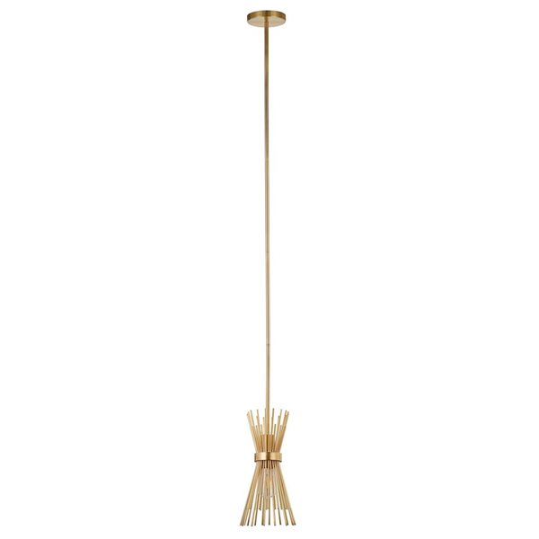 Hailey Home Andromeda 7-in W Brass Starburst Pendant Ceiling Light w/ Metal Shade