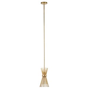 Hailey Home Andromeda 7-in W Brass Starburst Pendant Ceiling Light w/ Metal Shade