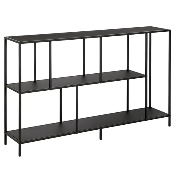 Hailey Home Winthrop 52-in W 3-Tier Blackened Bronze Metal Modern Console Table w/ Metal Shelves