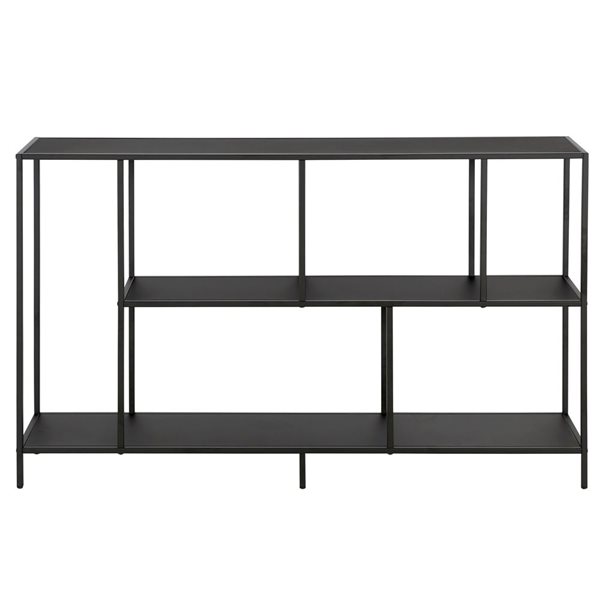 Hailey Home Winthrop 52-in W 3-Tier Blackened Bronze Metal Modern Console Table w/ Metal Shelves