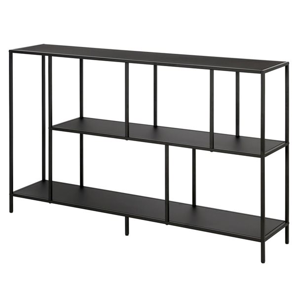 Hailey Home Winthrop 52-in W 3-Tier Blackened Bronze Metal Modern Console Table w/ Metal Shelves