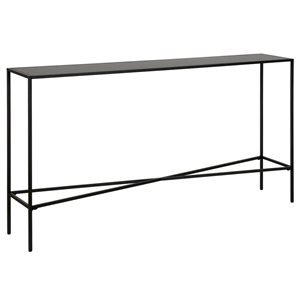 Hailey Home Henley 55 W x 30-in H Blackened Bronze Metal Industrial Console Table w/ Glass Top