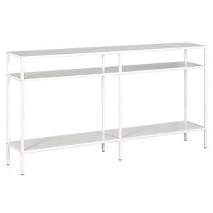 Hailey Home Sivil 55-in W 3-Tier Matte White Metal Modern Console Table w/ Metal Shelves