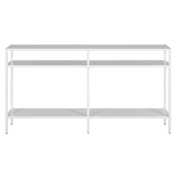 Hailey Home Sivil 55-in W 3-Tier Matte White Metal Modern Console Table w/ Metal Shelves