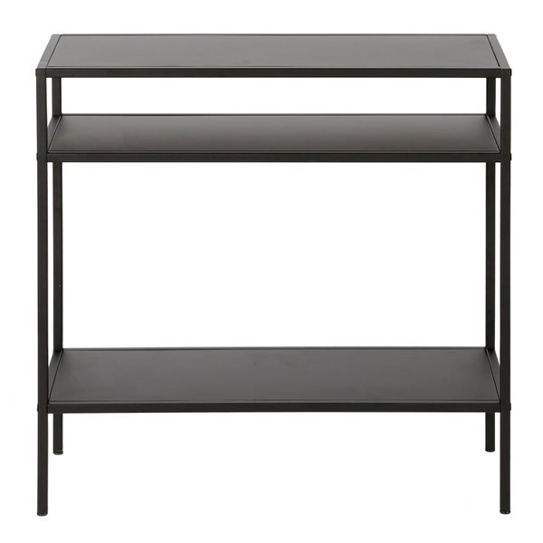 Hailey Home Ricardo Black Glass Rectangular End Table