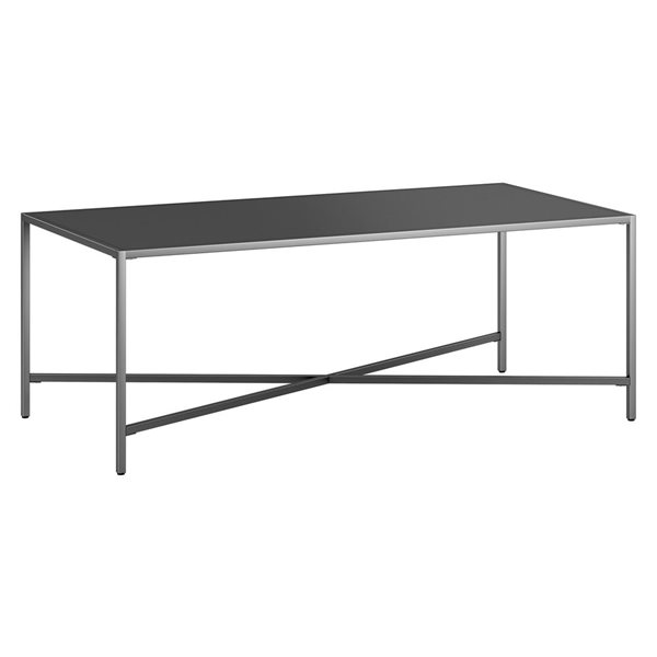 Table basse Henley de Hailey Home gris avec surface en métal