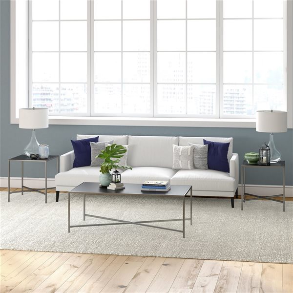 Hailey Home Henley Grey Metal Coffee Table